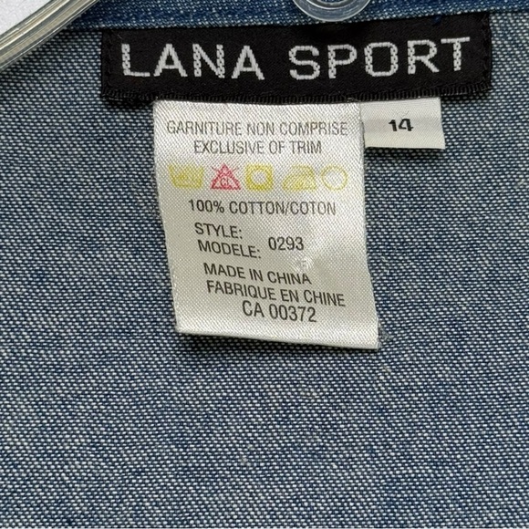 Vintage 90s Floral Embroidered Denim Vest Size Large Grandma Cottage Western - Picture 6 of 8